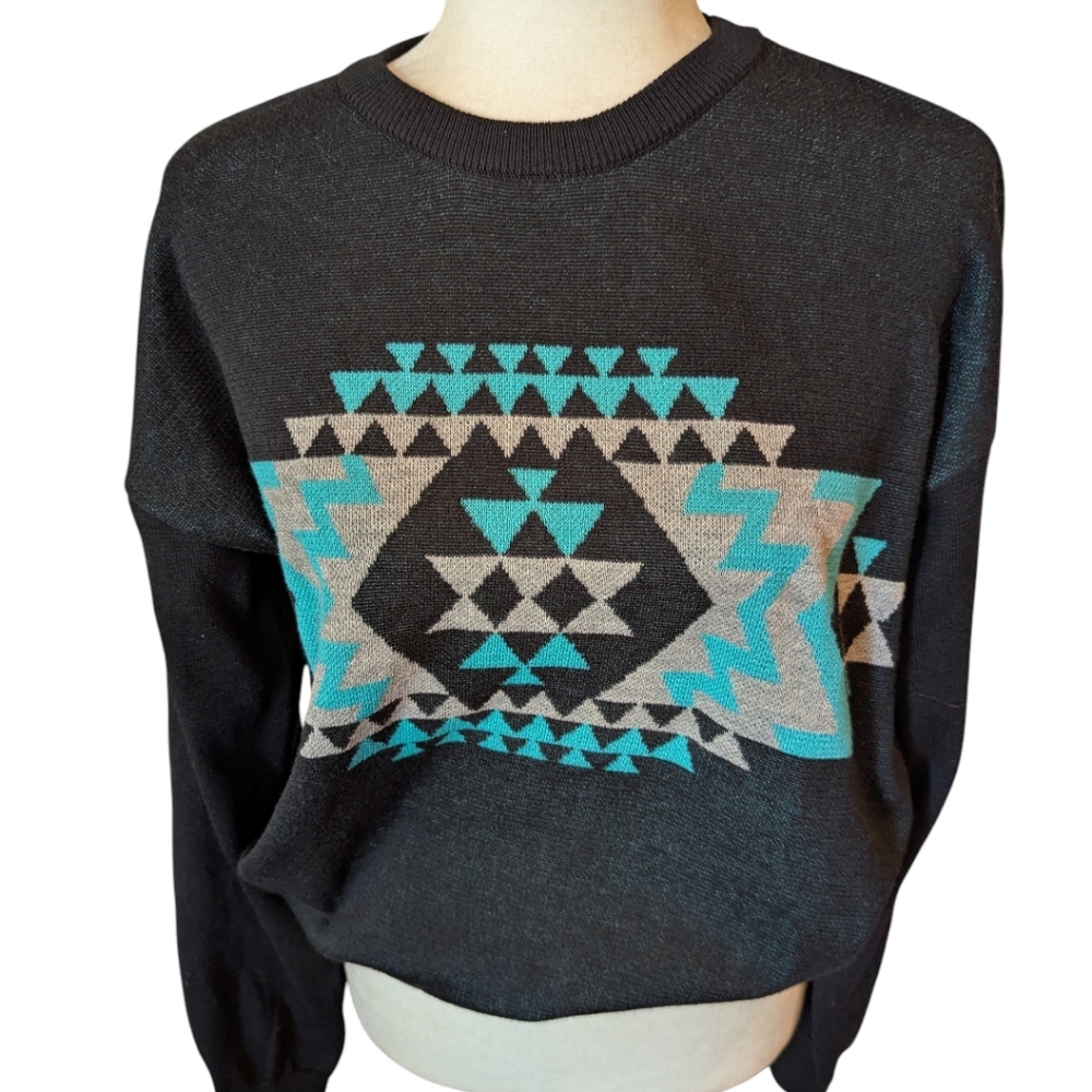 Crazy Train Western Sweater Pullover Southwestern… - image 2